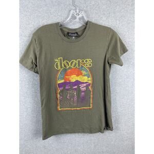 The Doors Waiting for the Sun Shirt Women's XS Brown Short Sleeve Tee Rock 60s